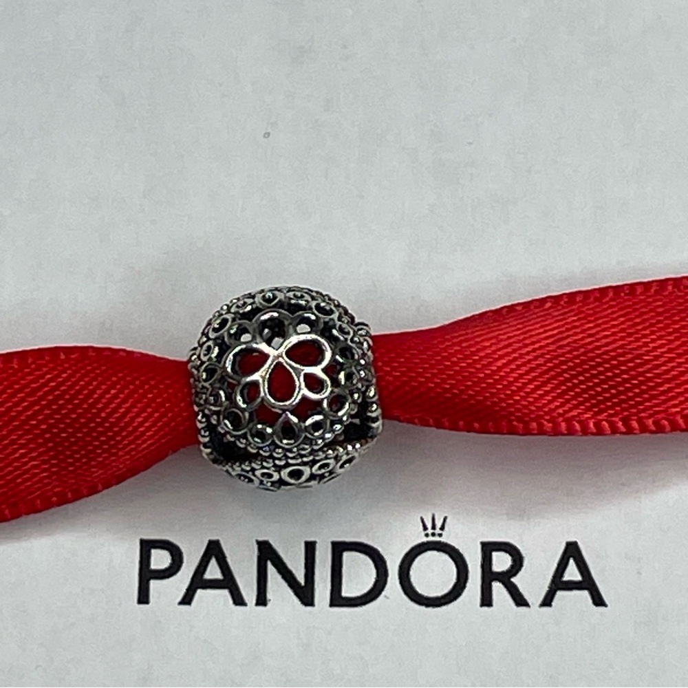 Pandora Openwork Flower Silver Charm